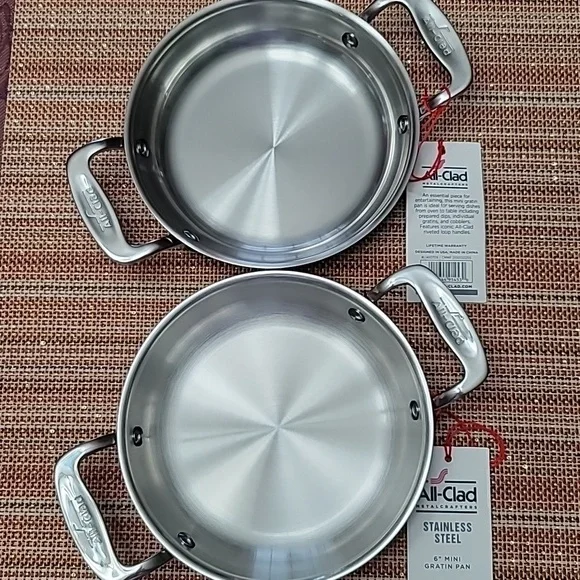 All-Clad Stainless Steel 6" Mini Gratin Pan, 2pcs set, NWT - Picture 1 of 7